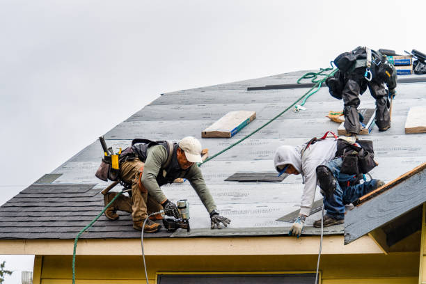 Professional Gutter Installation technician working in Ramer, TN